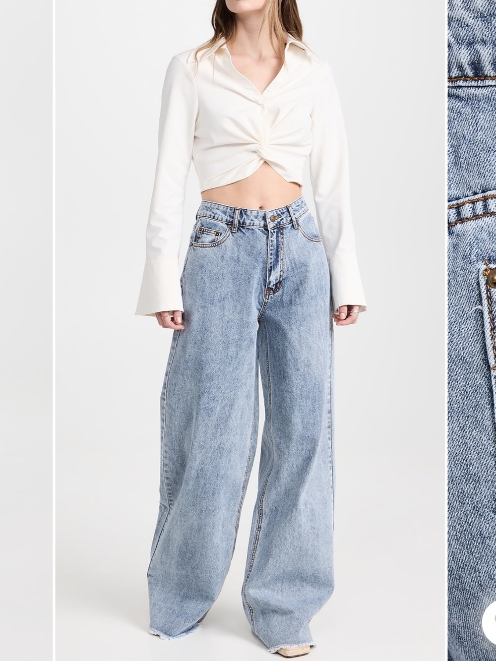 Lioness Eivissa Baggy Jeans Light Blue Wide-Leg XS/2